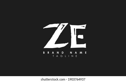 Letras alfabéticas Iniciales Monograma ZE, EZ, Z y E, Alfabeto Letras ZE diseño de logotipo minimalista en un tipo de letra simple pero elegante, Único diseño creativo de marcas de moda circulares únicas de forma circular