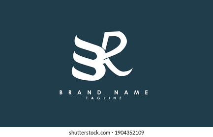 Letras alfabéticas Iniciales Logotipo Monograma BR, RB B y R