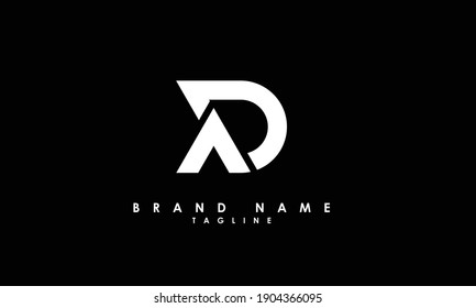 Letras alfabéticas Iniciales logotipo de monograma AD, DA, A y D
