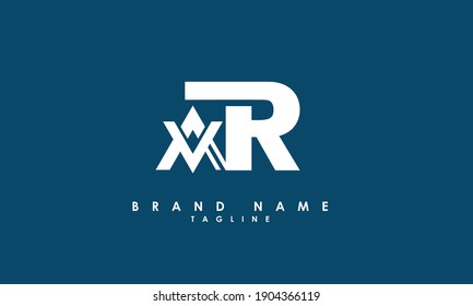 Alphabet letters Initials Monogram logo VR, RV, V and R