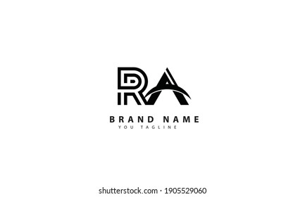 Alphabet letters Initials Monogram logo RA, AR, R and A