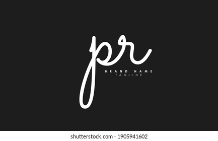 Alphabet letters Initials Monogram logo PR, RP, P and R, Alphabet Letters PR minimalist logo design in a simple yet elegant font, Unique modern creative minimal circular shaped fashion brands