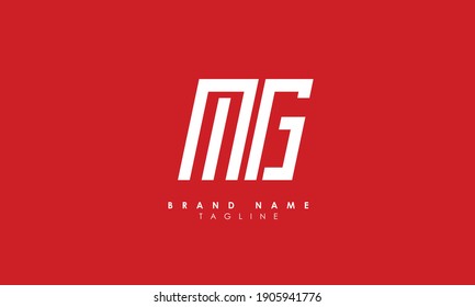 Alphabet letters Initials Monogram logo MG, GM, M and G, Alphabet Letters MG minimalist logo design in a simple yet elegant font, Unique modern creative minimal circular shaped fashion brands