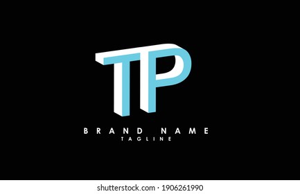 Alphabet letters Initials Monogram logo TP, PT, T and P