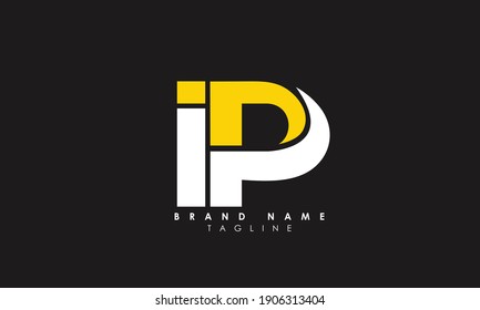 Alphabet letters Initials Monogram logo IP, PI, I and P