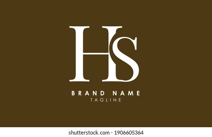 Alphabet letters Initials Monogram logo HS, SH, H and S, Alphabet Letters HS minimalist logo design in a simple yet elegant font, Unique modern creative minimal circular shaped fashion brands