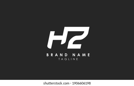 Letras alfabéticas Iniciales Monograma HZ, ZH, H y Z, Alfabeto Letras HZ diseño de logotipo minimalista en un tipo de letra simple pero elegante, Único diseño creativo de marcas de moda circulares únicas de forma circular