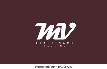 Alphabet letters Initial Monogram Logo MV, VM, M und V