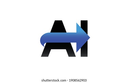 Alphabet letters Initials Monogram logo AI, IA, A and I, Alphabet Letters AI minimalist logo design in a simple yet elegant font, Unique modern creative minimal circular shaped fashion brands
