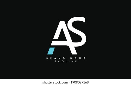 Letras alfabéticas Iniciales Monograma AS, SA, A y S, Letras alfabéticas AS diseño de logotipo minimalista en un tipo de letra simple pero elegante, marcas de moda circulares únicas creativas y modernas