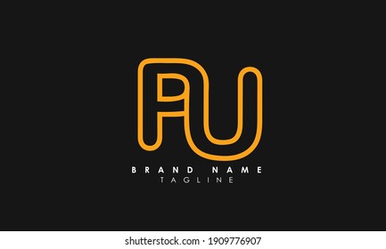 Alphabet letters Initials Monogram logo AU, UA, A and U