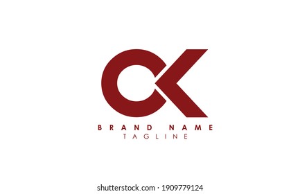 Alphabet letters Initials Monogram logo CK, KC, C and K