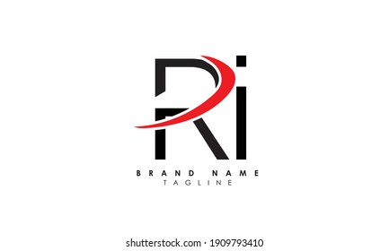 Alphabet letters Initials Monogram logo RI, IR, R and I