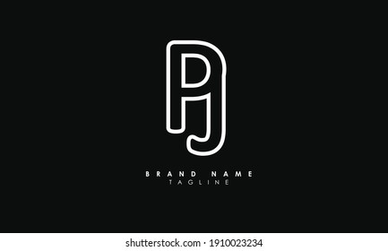 Alphabet letters Initials Monogram Logo PJ, P und J, Alphabet Letters PJ minimalistisches Logo-Design in einer einfachen, aber eleganten Schriftart, Einzigartige moderne, minimalistische, kreative, runde Modemarken