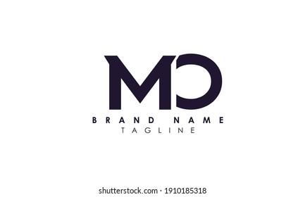 Letras alfabéticas Iniciales Logotipo Monograma MO, OM, M y O