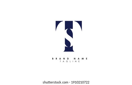 Alphabet letters Initials Monogram logo TS, ST, T and S