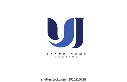 Alphabet letters Initial Monogram Logo UJ, JU, U und J