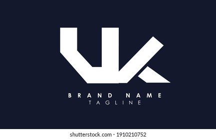 Letras alfabéticas Iniciales Logotipo Monograma VK, KV, V y K