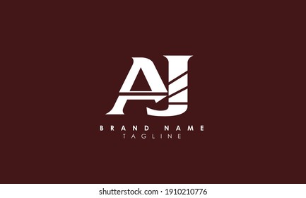 Letras alfabéticas Iniciales Logotipo Monograma AJ, JA, A y J