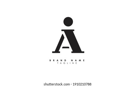 Letras alfabéticas Iniciales Logotipo Monograma AI, IA, A e I