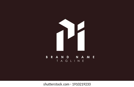 Alphabet letters Initials Monogram logo PI, IP, P and I