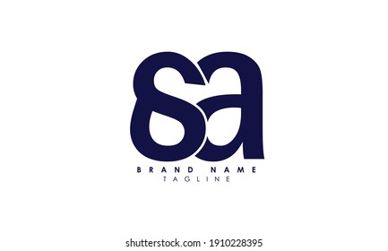 Alphabet letters Initials Monogram logo SA, AS, S and A
