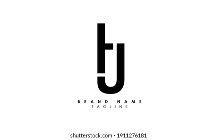 Alphabet letters Initials Monogram logo TJ, JT, T and J, Alphabet Letters TJ minimalist logo design in a simple yet elegant font, Unique modern creative minimal circular shaped fashion brands