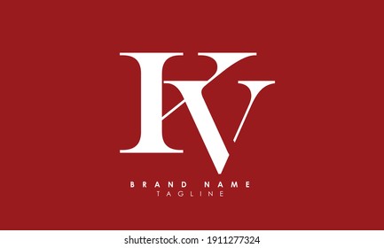 Alphabet letters Initials Monogram logo KV, VK, K and V, Alphabet Letters KV minimalist logo design in a simple yet elegant font, Unique modern creative minimal circular shaped fashion brands