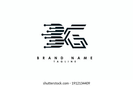 Letras alfabéticas Iniciales Logotipo Monograma BG, BG, G y B