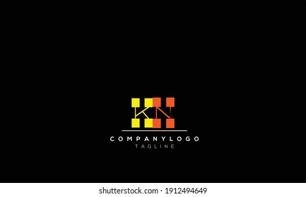 Letras alfabéticas Iniciales Logotipo Monograma KN, NK, N Y K