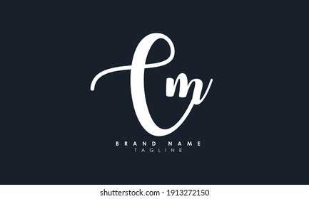 Alphabet letters Initials Monogram logo CM, MC, C and M, Alphabet Letters CM minimalist logo design in a simple yet elegant font, Unique modern creative minimal circular shaped fashion brands