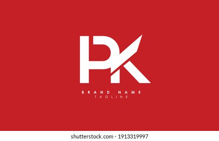 Alphabet letters Initial Monogram Logo PK, KP, P und K, Alphabet Letters PK minimalistisches Logo-Design in einer einfachen, aber eleganten Schriftart, Einzigartige moderne, kreative, minimale, runde Modemarken