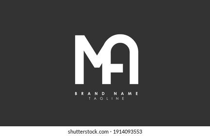 Alphabet letters Initials Monogram logo MA, AM, M and A, Alphabet Letters MA minimalist logo design in a simple yet elegant font, Unique modern creative minimal circular shaped fashion brands