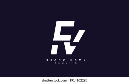 Alphabet letters Initials Monogram logo FV, VF, F and V, Alphabet Letters FV minimalist logo design in a simple yet elegant font, Unique modern creative minimal circular shaped fashion brands