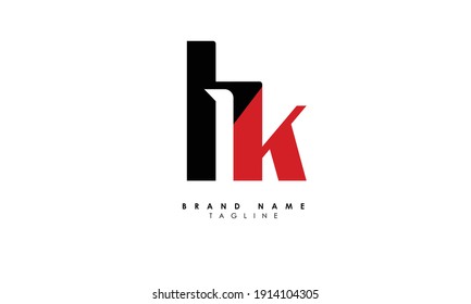Alphabet letters Initials Monogram Logo HK, KH, H und K, Alphabet Letters HK minimalistisches Logo-Design in einer einfachen, aber eleganten Schriftart, Einzigartige moderne, minimalistische, kreative, runde Modemarken