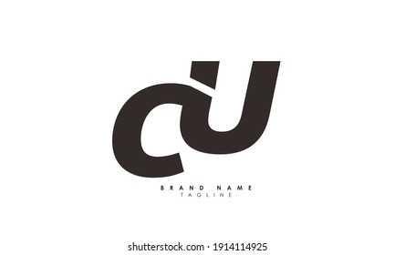 Alphabet letters Initials Monogram logo CU, UC, C and U, Alphabet Letters CU minimalist logo design in a simple yet elegant font, Unique modern creative minimal circular shaped fashion brands