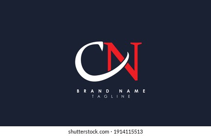 Alphabet letters Initials Monogram logo CN, NC, C and N, Alphabet Letters CN minimalist logo design in a simple yet elegant font, Unique modern creative minimal circular shaped fashion brands