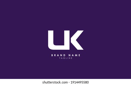 Alphabet letters Initials Monogram logo KU, U and K, Alphabet Letters UK minimalist logo design in a simple yet elegant font, Unique modern creative minimal circular shaped fashion brands