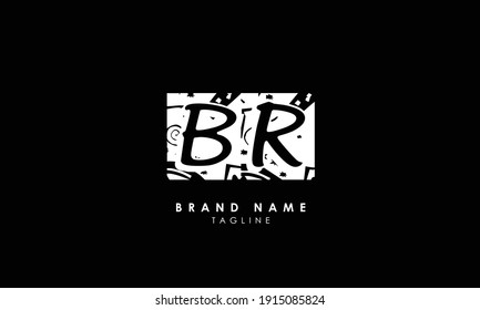 Alphabet letters Initials Monogram logo BR, RB, B and R, Alphabet Letters BR minimalist logo design in a simple yet elegant font, Unique modern creative minimal circular shaped fashion brands
