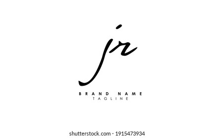 Alphabet letters Initials Monogram logo JR, RJ, J and R