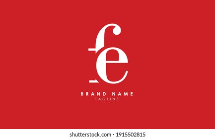 Alphabet letters Initials Monogram logo EF, F and E, Alphabet Letters FE minimalist logo design in a simple yet elegant font, Unique modern creative minimal circular shaped fashion brands