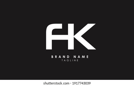 Letras alfabéticas Iniciales Logotipo Monograma AK, KA, A y K