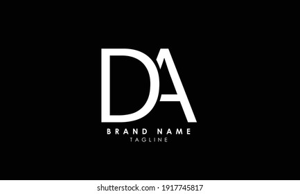 Letras alfabéticas Iniciales logotipo de monograma DA, AD, D y A
