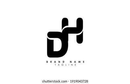 Alphabet letters Initial Monogram Logo DH, HD, D und H