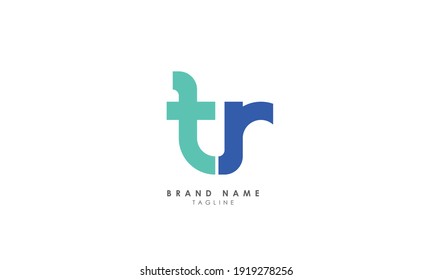 Letras alfabéticas Iniciales Logotipo de Monograma TR, RT, T y R