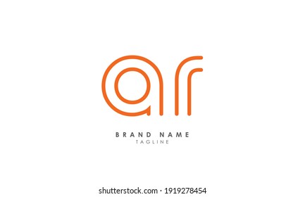 Alphabet letters Initials Monogram logo AR, RA, A and R