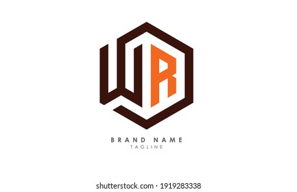Alphabet letters Initials Monogram logo RW, WR, R and W