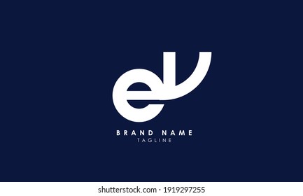 Alphabet letters Initials Monogram logo EV, VE, E and V