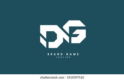 Letras alfabéticas Iniciales Logotipo Monograma DG, GD, D y G