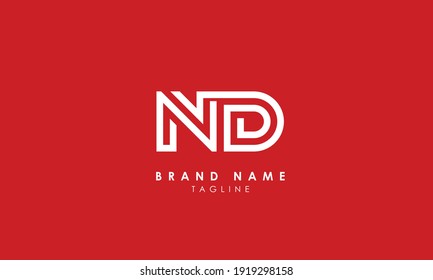 Alphabet letters Initials Monogram logo ND, DN, N and D